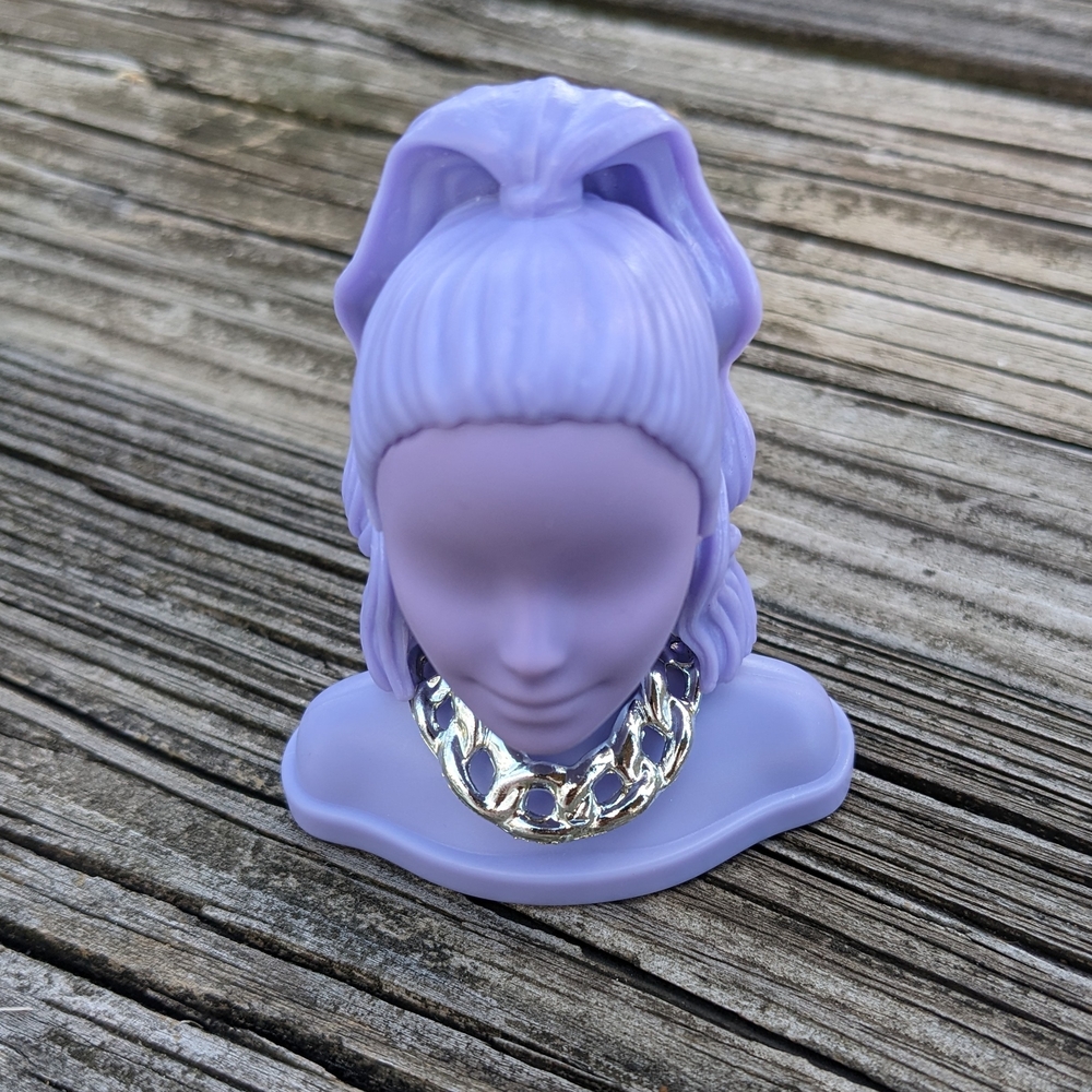 Barbie Doll Extra Vanity Mannequin Head with Necklace Full Purple